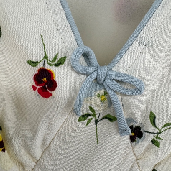 GAP x DÔEN Ivory Flora Flutter Sleeve Midi/Maxi Dress – Size 2 - Picture 9 of 16